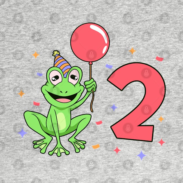 I am 2 with frog - kids birthday 2 years old by Modern Medieval Design